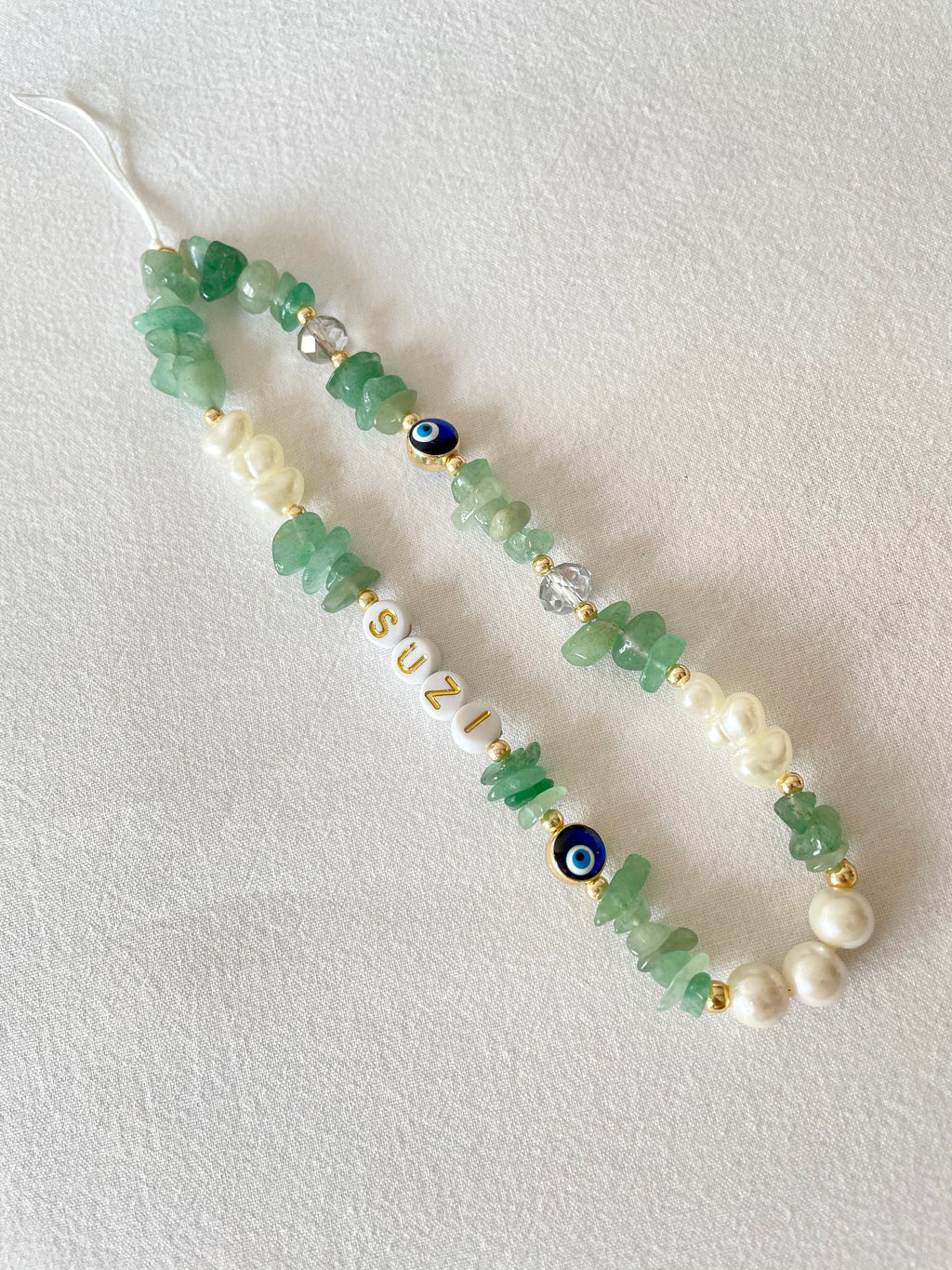 Personalized Healing Crystal Phone Straps/ Evil Eye Phone Charms/pearl Phone Charm/gemstone Phone Charm/phone Lanyard