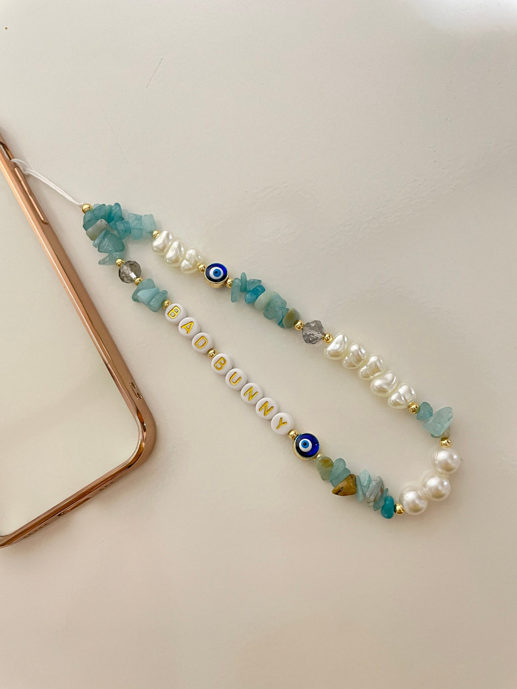Personalized Healing Crystal Phone Straps/ Evil Eye Phone Charms/pearl Phone Charm/gemstone Phone Charm/phone Lanyard