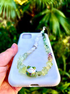 Lucky Cat Phone Strap: Aventurine Gemstone Beaded Wristlet