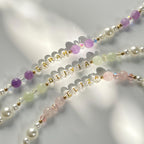Personalised Phone Charm Custom Phone Strap Gemstone Healing Crystal Phone Chain Pearl Beaded Phone Charm Lanyard Gemstone Phone Wristlet