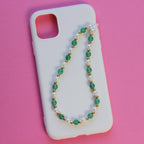 Green Phone Strap - Pearl Phone Strap Bead Phone Strap Crystal Phone Strap Cute Custom Phone Charm Strap Green Wrist Strap Aventurine Charm