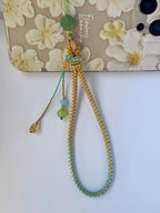 Handmade Phone Strap / Camera Lanyard With Gemstones, Braided Wristlet With Rose Charm #14