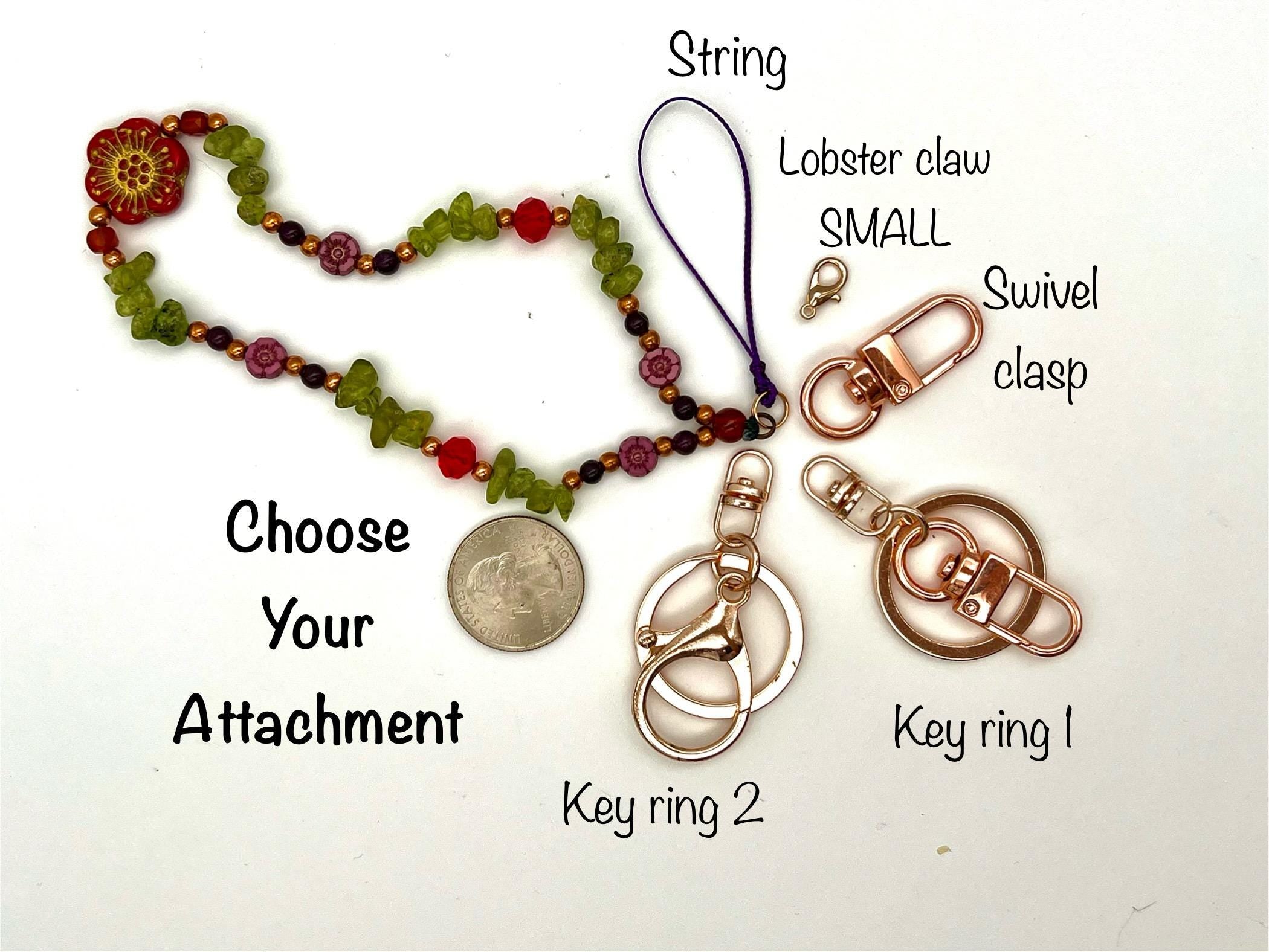 Peridot Phone Chain, August Zodiac Gemstone Strap, Healing Crystal Phone Bracelet, Bead Key Charm, Floral Phone Wristlet, Phone Case String