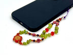 Peridot Phone Chain, August Zodiac Gemstone Strap, Healing Crystal Phone Bracelet, Bead Key Charm, Floral Phone Wristlet, Phone Case String