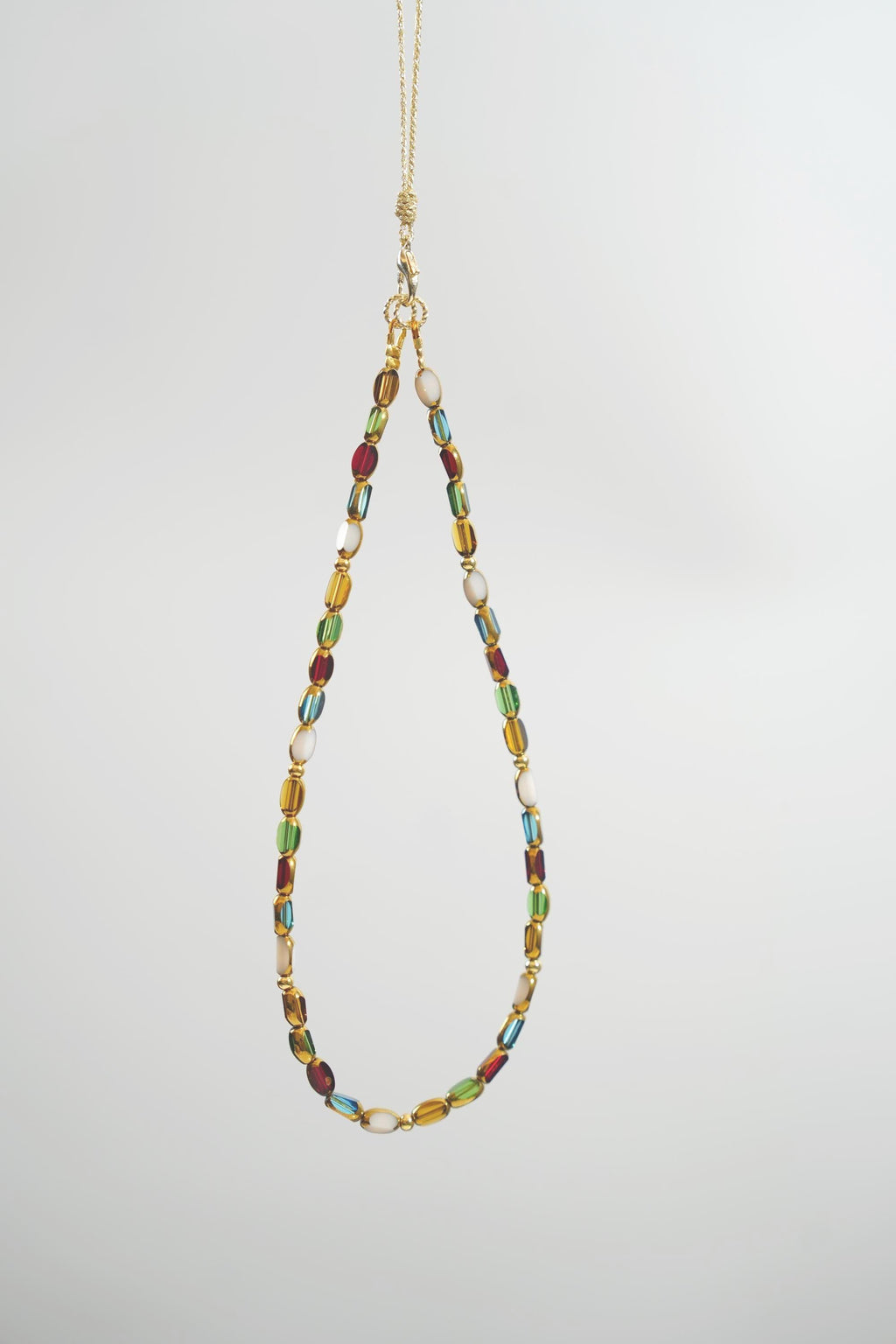 Vintage Rainbow Crystal Beaded Phone Charm Strap
