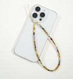 Vintage Rainbow Crystal Beaded Phone Charm Strap