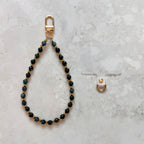 Natural Agate Stone Beaded Phone Strap With Insert - Universal Fit
