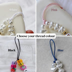 Green Phone Strap - Pearl Phone Strap Bead Phone Strap Crystal Phone Strap Cute Custom Phone Charm Strap Green Wrist Strap Aventurine Charm