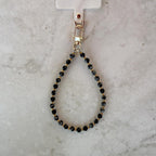 Natural Agate Stone Beaded Phone Strap With Insert - Universal Fit