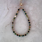 Natural Agate Stone Beaded Phone Strap With Insert - Universal Fit