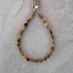 Natural Agate Stone Beaded Phone Strap With Insert - Universal Fit