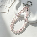Multi-color Cube Crystal Phone Chain • Iridescent Square Beaded Lanyard